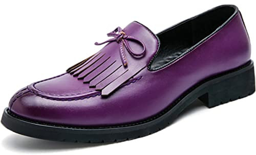 Zaylee Mocassins EU42 - Scarpe da uomo, stile vintage, slip-on, per lavoro, tempo libero, da uomo, colore: Viola