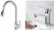 Ibergrif M22136 Rubinetto per Cucina con Doccetta Estraibile, Miscelatore Monocomando per Lavello & M11057 Star, Miscelatore Monocomando per Bagno, Rubinetto per Lavabo, Cromo, Argento