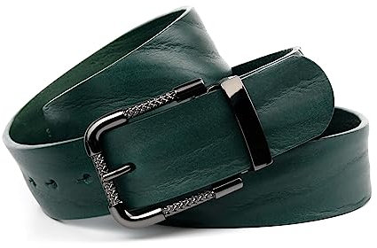 Anthoni Crown Unisex Damengürtel Gürtel, Dunkelgrün, 115