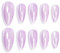 Sun&Beam Nails Ongles artificiels faits main Moyen Amande à coller en Violet Aimant Minimaliste Brillant design avec autocollants – 10 pièces (#120 S)