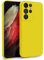 MyGadget Coque pour Samsung Galaxy S21 Ultra - Case Silicone Souple & Soft Doublure Microfibre - Cover TPU Protection Extra Fine & Légère Jaune