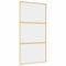 vidaXL Puerta corredera dorada de vidrio ESG transparente y aluminio