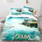 Tanacc 3D Drucken Zelda Bettwäsche Set 155x220,Microfaser Einzelbett 1 Bettbezug Mit Reißverschluss + 2 Kissenbezüge 80x80