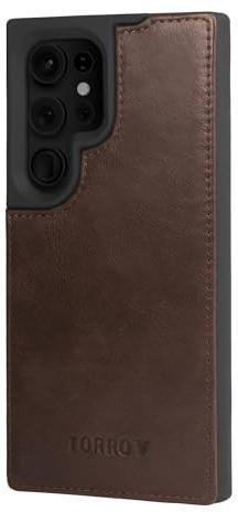 TORRO Hülle Kompatibel mit Samsung Galaxy S24 Ultra 5G – Premium Leder Bumper Hülle (Dunkelbraun)