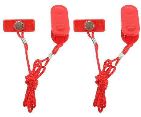 dsheng Lot de 2 Interrupteurs D'arrêt d'urgence pour Tapis de Course, Verrouillage Magnétique Universel, Goupille de Verrouillage, clé de sécurité, Clip Métallique, clé de Démarrage de