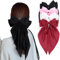 Kesfey Lot de 4 pinces à cheveux à gros nœud, en satin doux et soyeux, couleur unie, barrettes à cheveux françaises avec ruban pour filles et femmes (noir, blanc, rose et rouge)