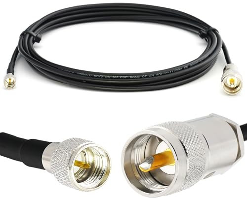20m Mini UHF Maschio a PL259 Cavo coassiale prolunga 20 metri da esterno RG58 — Resistente alle intemperie — per HAM cavo antenna CB radio analizzatore misuratore SWR VHF marino rosmetro