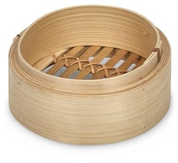 Natural Mini Bamboo Steamer Basket - Traditional Food Steamer Small Basket With Single Layer - Healthy Food Prep For Asian Cooking Buns & Dumplings