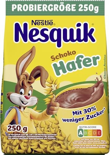 NESQUIK Schoko Hafer, Kakaohaltiges Getränkepulver mit Hafer zum Einrühren in Milch, 1er Pack (1 x 250g)