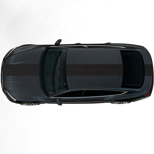 Kiwistar - Autoaufkleber Rallye Streifen - 2 Sticker 20 x 400 cm - schwarz matt - selbstklebend - Viperstreifen für Auto, Motorhaube, Karosserie - Tuning Aufkleber Racing Deko