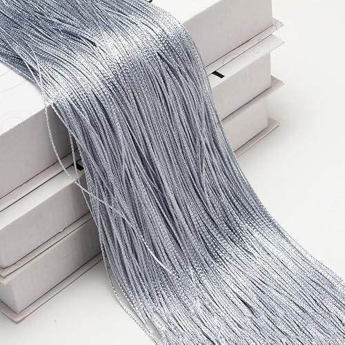 2 Stücke Fadengardine Fadenvorhang -100 x 200 cm Türvorhang Fäden als Raumteiler Fliegenschutz oder Dekoration kürzbar waschbar Dekovorhang Fadengardine für Party Hochzeit Raumdekoration-Silber grau