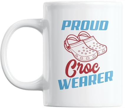 Gift Island Proud Croc Wearer Mug - Croc Mug - Funny Croc Gifts, Croc Wanker, Croc Gifts - Novelty Gift and Secret Santa Gift for Family Member Friend Colleague - for Dad & Mum Men Women 11oz Mug