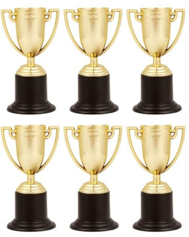 Toyvian 6 Pcs Mini Golden Award Trophy Mini Golden Trophies Small Award Trophy Cups for Kids Trophies Bulk Awards Mini Trophies for Sports Tournament Winning Prizes Kids School Rewards