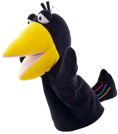 Handpuppen - Krähe Handpuppenspielzeug | Zootier-Plüschpuppen | Krähen-Aktionspuppe, Kinder-Handpuppen-Set mit funktionierendem Mund, Tier-Krähen-Plüschtier für Show, Theater