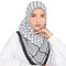 Schal, Wüsten-Kopf, arabischer Schal – Schal mit Wüsten-Kopf, Hijab aus atmungsaktivem Chiffon, bedruckt, 45 x 45 Zoll, arabischer Schal Arafat für Femm, Schwarz/Weiß, Se référer