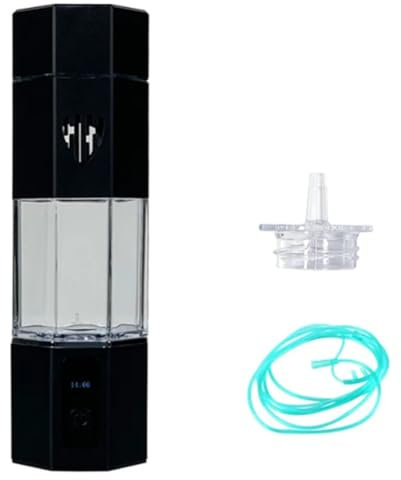 Begchy Max 6000 PPB the 7th Generation Updation SPE&PEM High Hydrogen Water Generator Bottle con kit per inalazione (nero)