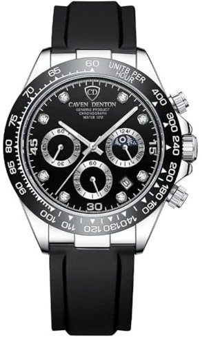 AuRiver Montre pour Hommes,Mouvement à Quartz Montres Bracelet,Les Hommes d'affaires Montre,Bande de Silicone Étanches Montres Bracelet,Montres Hommes avec Date Luminescente(Noir)