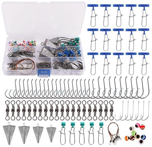 Salzwasser-Angelgerät-Set, Salzwasser-Angelgerät-Set | 135X Topwater-Angelköder | Fish Finder Rigs Bait, Pyramid Sinkers Angelausrüstung für Angelzubehör
