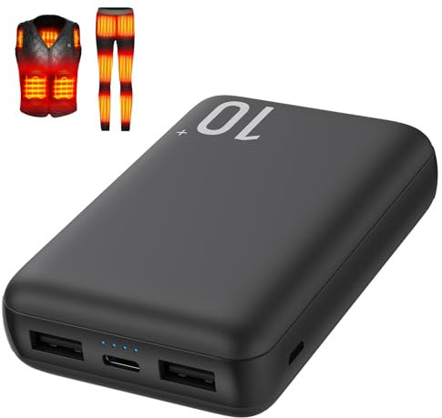 UDORANE 5V2A Battery Pack for Heated Vest Heated Jacket 10000mAh Power Bank for Men Women