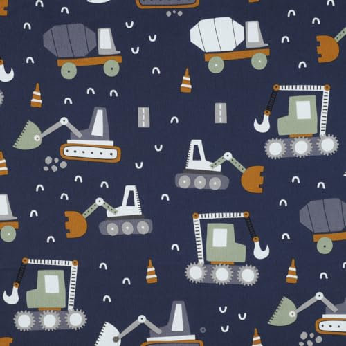 MAGAM-Stoffe Lars Kinder Baumwollstoff OEKO-TEX Meterware ab 50cm (Dunkelblau)