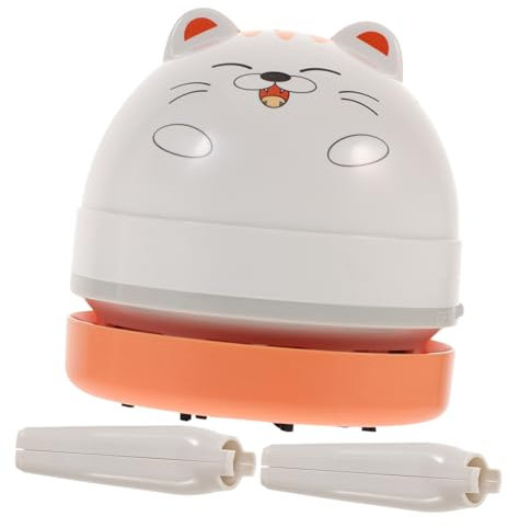 HOMOCONO Mini Aspirateur Portable pour Bureau Nettoyeur De Bureau Rechargeable Aspirateur De Table avec Brosse Outil De Nettoyage pour Desktop Voiture Et École Modèle Chat