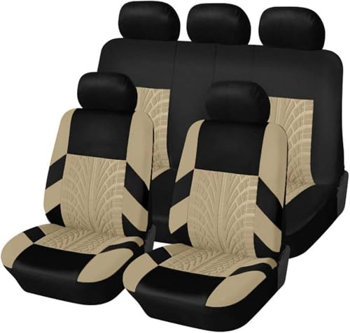 REMAZ Auto Sitzbezüge Sets für Benz Vito Box/Mixto/Tourer (W447) 2014-2025 | 5 Sitzer Allwetter Atmungsaktiv Autositz Schonbezug Innenraum Zubehör,A-Beige