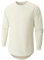 VEIISAR Men's Heavy Weight Crew Neck Long Sleeve T Shirt - Mens 100 Cotton Thick Longline T-Shirts (X363L Beige M)