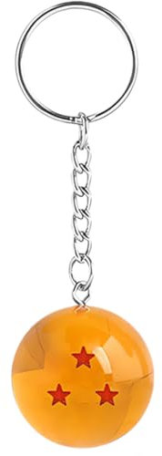 DEZP 1 Pièce 3D Dragon Ball Keychain Ball Key Chain, Porte Clé Pour Dbz Pour Sacs, Téléphones Portables, Clés, Portefeuilles, Cartables(1Étoile) (3 étoiles)