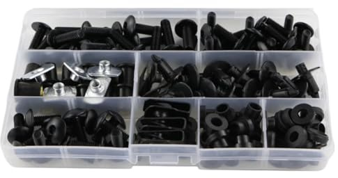 Motorcycle Bolts Nuts Set For CBR600RR 2003-2006 Motorcycle Complete Full Fairing Bolts Kits Screws Washer Fastener Nuts Motorbike Battery Terminal Screws(Black)