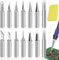 YUJUVI Lötkolben Spitzen Set 900m Lötspitzen Lötspitze 14 Stück Ersatzlötspitzen für Lötstationen Kompatibel mit Hakko, Yihua, Atten, Mehr Schweißgeräte & Zubehör mit Schwamm für Sauber