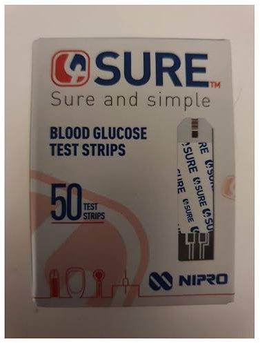4Sure and Simple Blood Glucose Test Strips – 50 Strips | Accurate & Fast Blood Sugar Testing | Diabetic Glucose Monitoring | Easy-to-Use & Reliable
