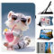 Mldjomid Funda para Samsung Galaxy Tab A 10.1 (2019) SM-T510/T515 Carcasa Cuero PU Tablet Cover Protectora con Ranura para Tarjetas y Soporte Función para Galaxy Tab A 10.1, Tigre de Dibujos Animados