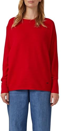 s.Oliver Damen Pullover in Rippstruktur mit Fledermausärmeln Pullover mit Fledermausärmeln