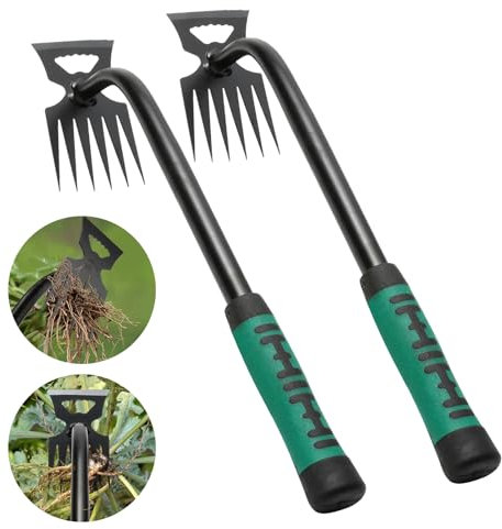 Gardening Hand Weeder Tools, Weeding Artifact Uprooting Weeding Tool, Durable Manganese Steel Hand Weeder Tool, Manual Multifunctional Weeders Gardening Tools for Yard and Garden (6 Teethes)