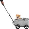Hundewagen, Haustier-Kinderwagen für Reisen, 7.5kg Tragkraft, Zusammenklappbar mit Verstellbarer Zugstange, Haustierwagen 4 Räder für Hunde Katzen (Grau)