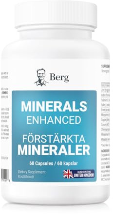 Berg Minerals Enhanced – Mineralkomplex med Zink, Selen, Koppar, Krom & mer i väl upptagbara former – 60 Veganska Kapslar