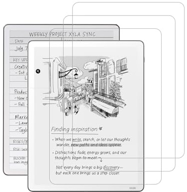 RSAquar Protector de Pantalla con Sensación de Papel para Kindle Scribe 11 (2025) – Película Mate Antirreflejos PET, Resistente a Arañazos, Sin Burbujas, Instalación Fácil (Paquete de 3)