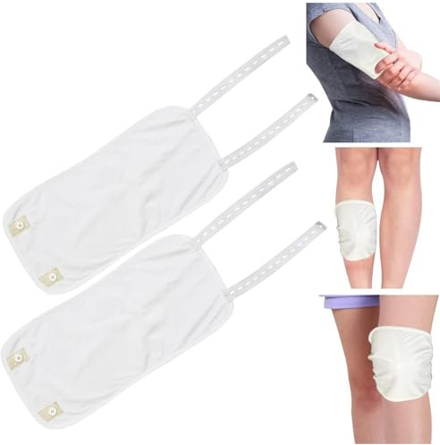 Rizinusöl-Packung | Rizinusöl-Wickel, 2 Stück, 30, 5 x 15, 2 cm, auslaufsicher, wiederverwendbare Packung, verstellbare weiche Packungen für Knie, Waden, Ellenbogen, Handgelenk