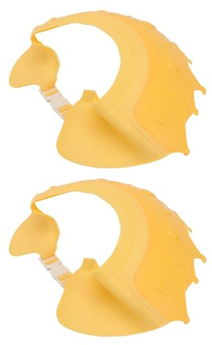 FUNNETOYU 2 Stück Silikon Duschhaube für Kleinkinder Shampoo Kappe mit Ohrschutz und Ablaufkante Babyhaarwaschschutz für Bad