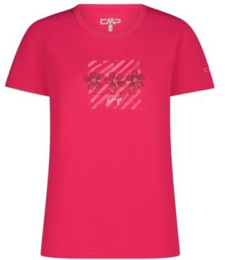 CMP Damen T-Shirt aus Piqué mit Dry Function atmungsaktiv, schnelltrocknend & mit Sonnenschutz. Sportlich mit Outdoor-Print. - 44