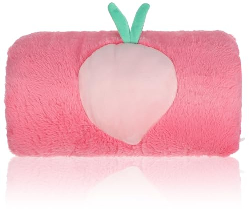 PartyKindom Manchon Chauffe-Mains en Peluche Motif Pêche Rose Coton PP, Coussin Doux et Chaud pour Femmes et Filles, pour Chambre ou Bibliothèque