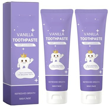 Dentifricio Detergente Alla Vaniglia - Rimozione Delicata Delle Macchie, Alito Fresco E Cura Dello Smalto, Consistenza Cremosa Liscia For L'igiene Orale Quotidiana(2PCS)