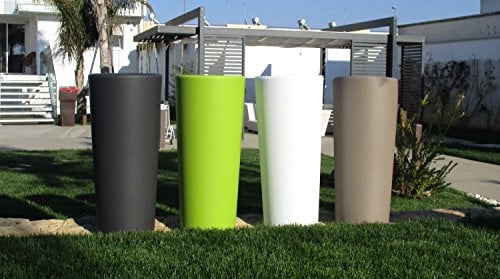 Veca Vaso Colore Antracite CLOU Rotondo Alto H 85 X 38 Cache-Pot Estraibile