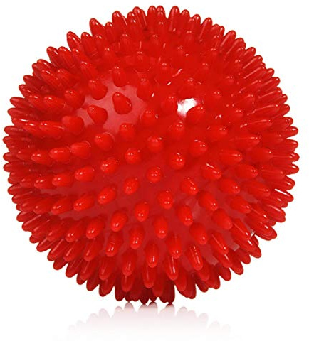 Massageball – 7,6 cm Stachelmassage-Ball, extra fest, Massageroller, Tiefengewebe, Rücken, Fuß, Plantar, Schulter, Beinmuskulatur, Triggerpunkt-Roller – Rot