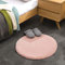 Teppich Wölkchen Fell Rund, Fellteppich Rund, Kunstfell Teppich Waschbar, Hasenfell, Kaninchenfell - Flauschiger Teppich Wohnzimmer, Bettvorleger Schlafzimmer - Rosa - Rund 60cm