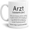 Tassendruck Tasse mit Definition Arzt - Wörterbuch/Geschenk-Idee/Dictionary/Beruf/Job/Arbeit/Familie/Weiss