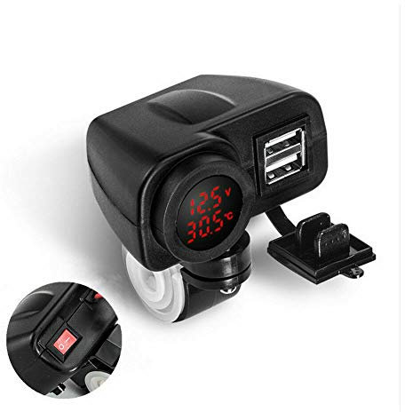 Chargeur USB Maso pour moto double ports Prise d'alimentation étanche 12 V
