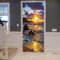 A.Monamour Türtapete Selbstklebend Türfolie Türposter 3D Ozean Meer Strand Sonnenuntergang Bewölkter Stein Felsen Wasser Wellen Vinyl Folie Türdeko Tapete Wandbild Türaufkleber Türtattoo 77 x 200 cm