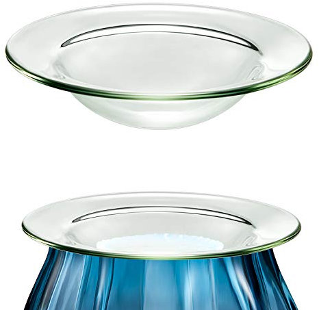Replacement Oil Warmer Dish Round Glass Dish Wax Melt Candle Warmer Bowl Plate Lid Tray for Aroma Therapy Lamp Electric Lamps Oil and Tart Warmers (2 Pieces,4 Inches)