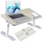 Homesbrand Adjustable Portable Laptop Bed Table, Height Angle Adjustable Laptop Tray, Bed Desk for Working Reading Writing, Suitable for Sofa, Bed, Terrace, Balcony, Garden and Beach（Natural - S）